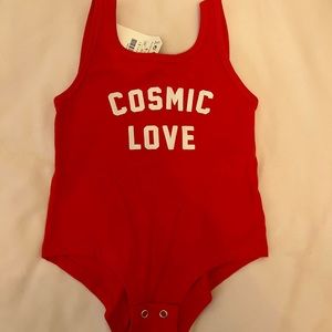 Zara Cosmic Love red bodysuit size 6 NWT